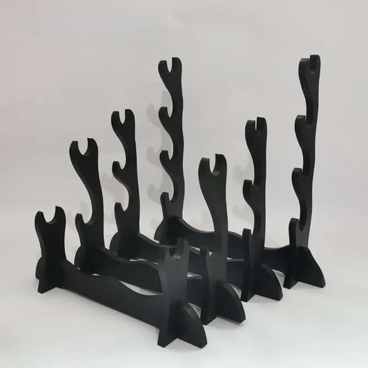 Black wooden stand