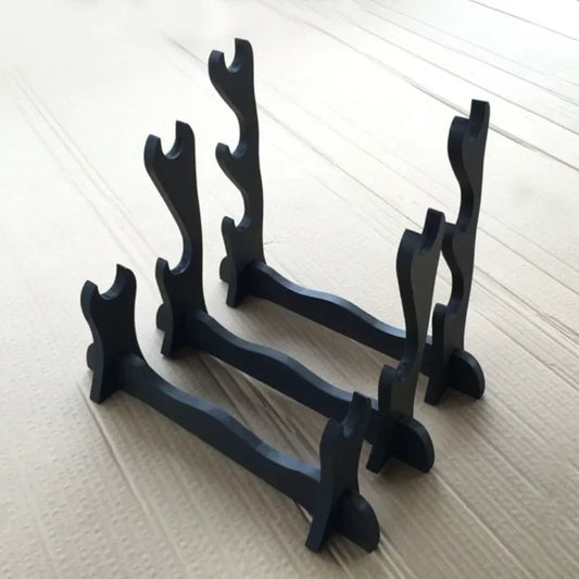 Black wooden stand